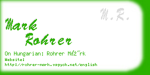 mark rohrer business card